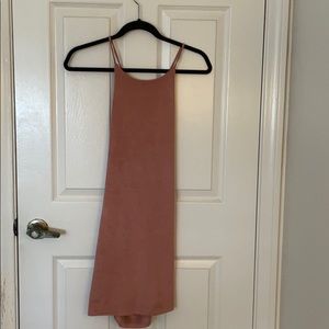 Small pink velour minidress